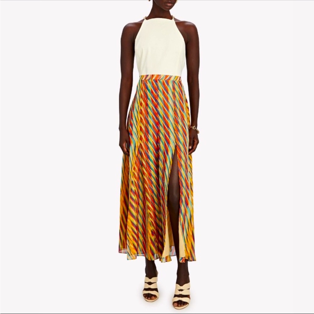 SALONI Jacqui Printed Silk Midi Skirt Size 2